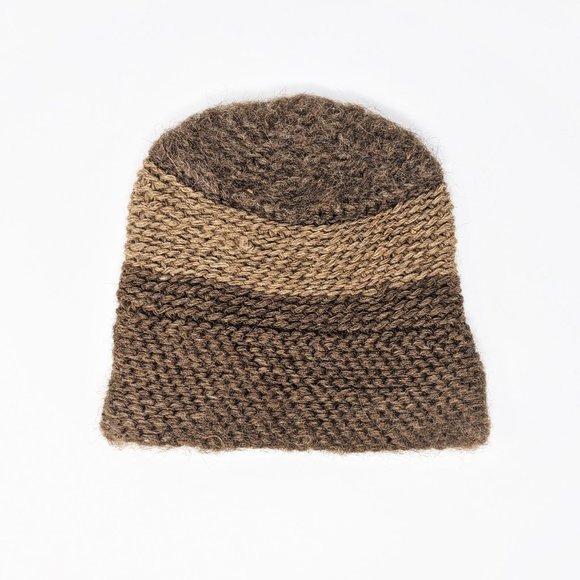 Azerbaijan 100% wool vintage winter knitted hat - brown - Picture 5 of 5